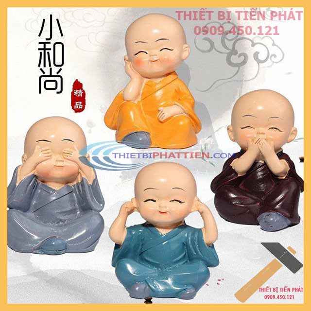 Bộ Tượng 4 Chú Tiểu Bằng Sứ (1 Bộ 4 Chú)