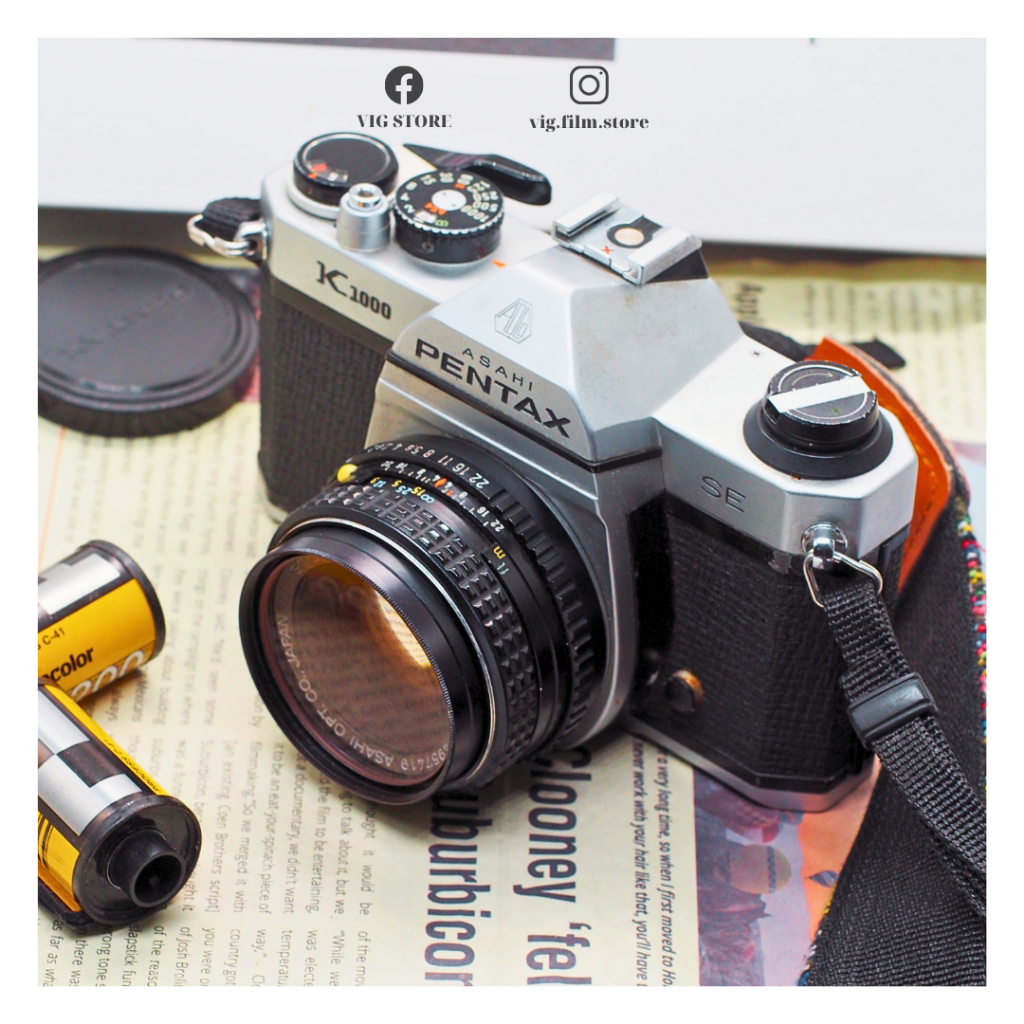 Máy ảnh film Pentax K1000 SE kèm lens 50f2