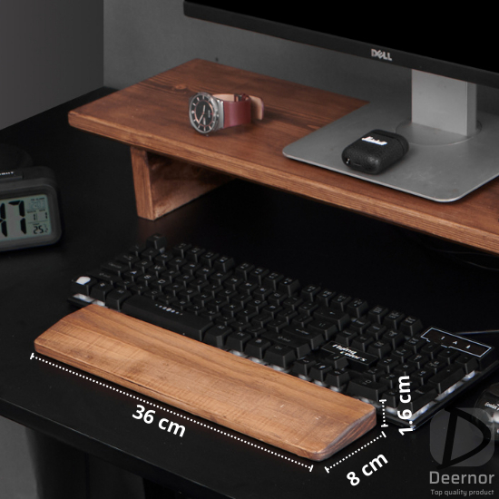 Kê tay bàn phím DEERNOR - Gỗ nguyên khối - 36cm - Bàn phím 75%, TKL