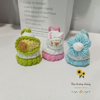 Móc khóa cầu lông len handmade dễ thương
