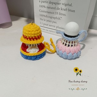 Móc khóa cầu lông len handmade dễ thương