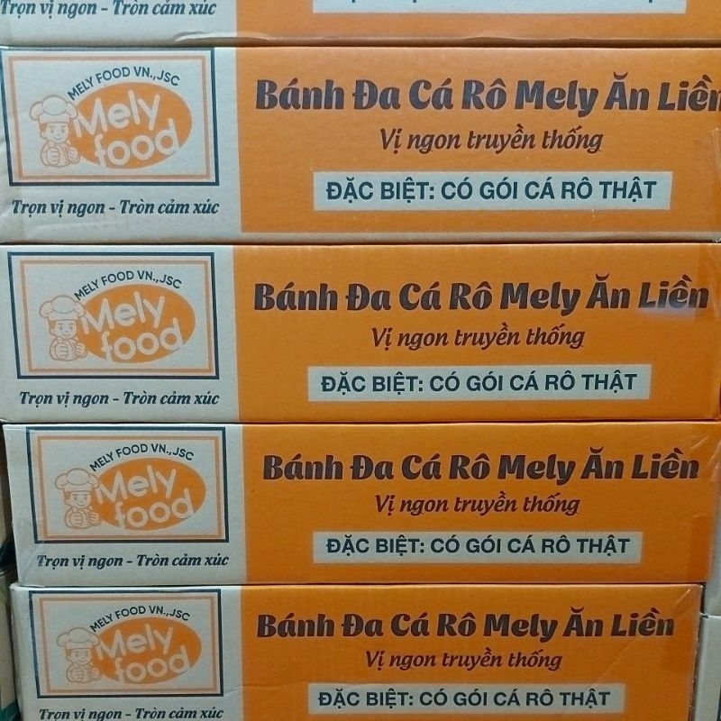 1 thùng bánh đa cá rô đồng Melyfood 20 goi  Có gói cá rô thật