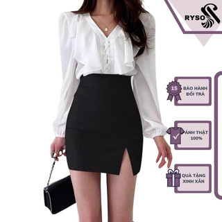 Chân váy công sở chữ A xẻ tà Ngắn/Lỡ/Dài chất mango cao cấp siêu thanh lịch nhẹ nhàng cho nữ nhiều mẫu  RYSO FASHION