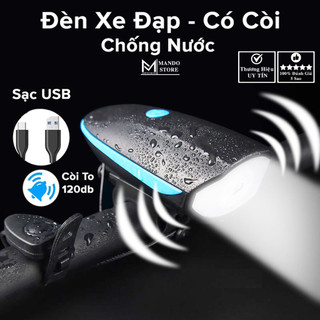 Đèn xe đạp có còi siêu sáng chống nước – có pin cổng sạc usb – đèn còi xe đạp có 3 chế độ sáng xpg còi to