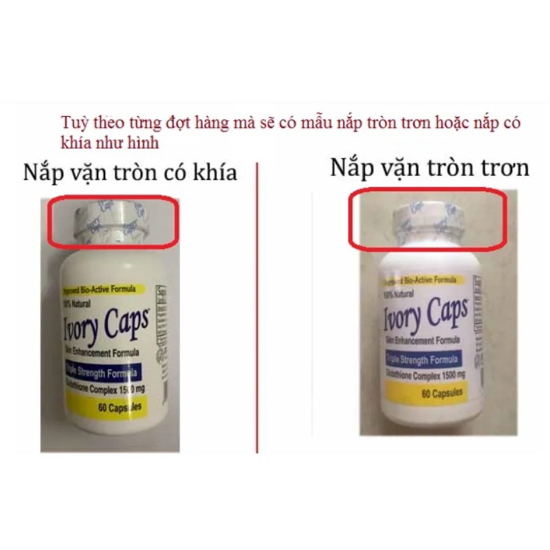 Viên Uống Trắng Da Ivory Caps Triple Strength Formula Glutathione 1500mg 60 Viên