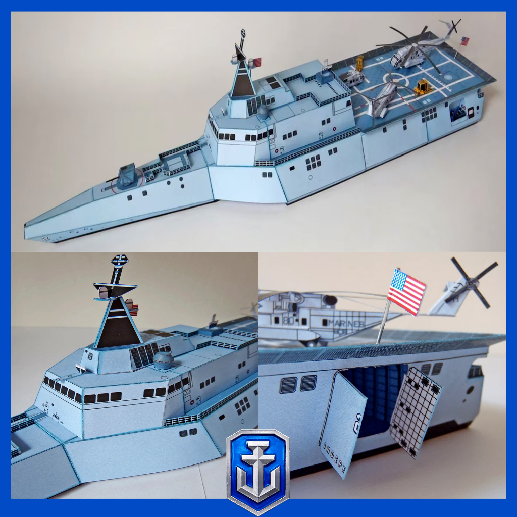 Mô hình giấy tàu khu trục Mỹ USS INDEPENDENCE