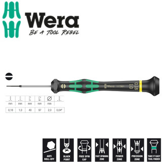 Tua vít điện tử dẹp 2 cạnh 2035 0,18 x 1,0 x 40 mm cho điện tử và cơ khí chính xác wera 05117991001