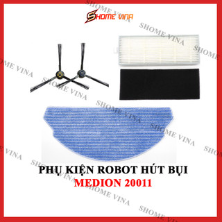 Phụ kiện robot hút bụi Medion 20011, chổi quét, khăn lau, lọc bụi.