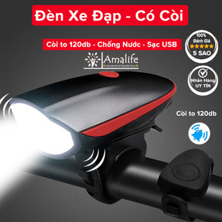 Đèn xe đạp có còi siêu sáng chống nước – có pin cổng sạc usb – đèn còi xe đạp có 3 chế độ sáng xpg còi to amalife