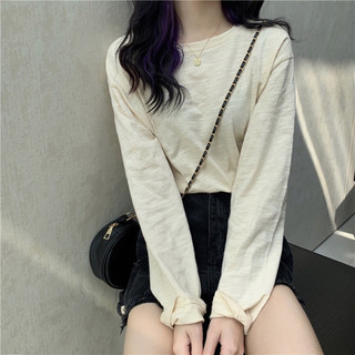 Áo thun xược tay dài cổ tròn nữ ALICEVN1990, chất xược cotton, thun giấy 