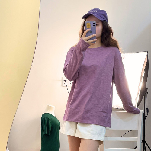 Áo thun TAY DÀI cổ tròn nữ ,Áo thun Xược form rộng tay dài Nữ