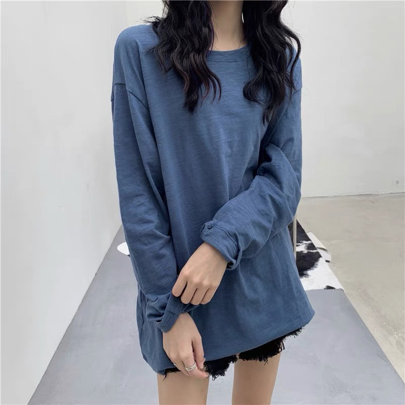 Áo thun TAY DÀI cổ tròn nữ ,Áo thun Xược form rộng tay dài Nữ