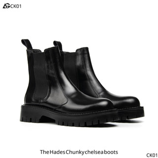 Giày nam da bò nhập khẩu cao cổ The Hades Chunky Chelsea boots August CK01 bảo hành 12 tháng