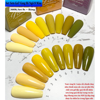 Set Sơn Gel Vàng Bí Ngô 9chai+ Tặng Bảng.Hàng Nox đẹp