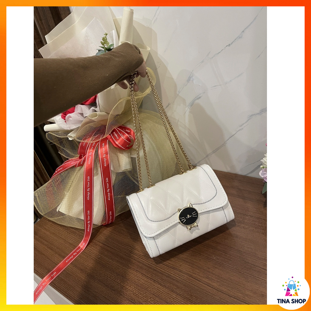 Túi đeo chéo đeo vai, Túi xách kẹp nách xách tay thiết kế dây xích sang chảnh TX153