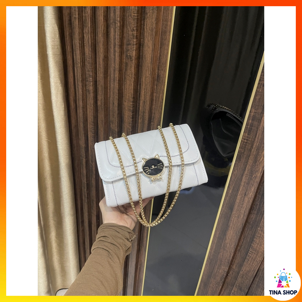 Túi đeo chéo đeo vai, Túi xách kẹp nách xách tay thiết kế dây xích sang chảnh TX153