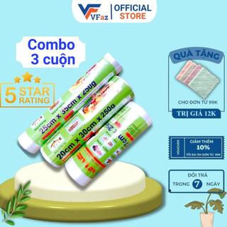 Túi đựng thực phẩm tự hủy sinh học An Lành Combo 3 Cuộn đủ size 250g an toàn sức khỏe và môi trường VFaz Store