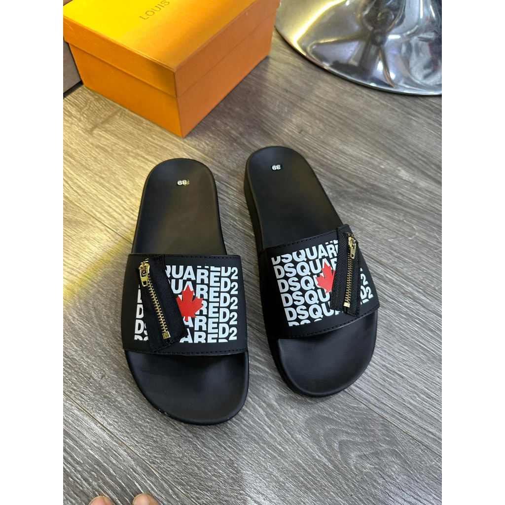 Dép Lê Dsq2 Khóa Kéo nam nữ unisex hàng đẹp - Dép quai ngang kèm video ảnh thật đế tăng chiều cao tôn dáng Hot Hit 2023
