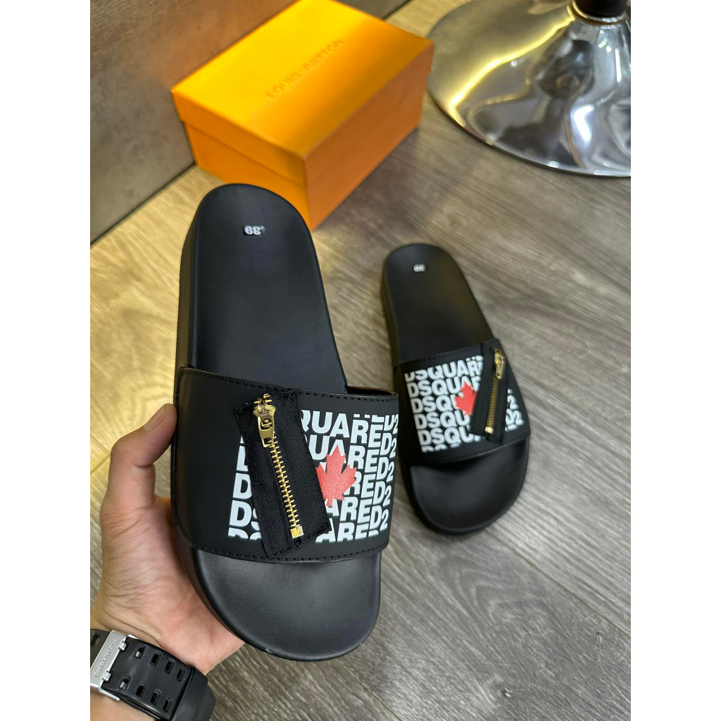 Dép Lê Dsq2 Khóa Kéo nam nữ unisex hàng đẹp - Dép quai ngang kèm video ảnh thật đế tăng chiều cao tôn dáng Hot Hit 2023