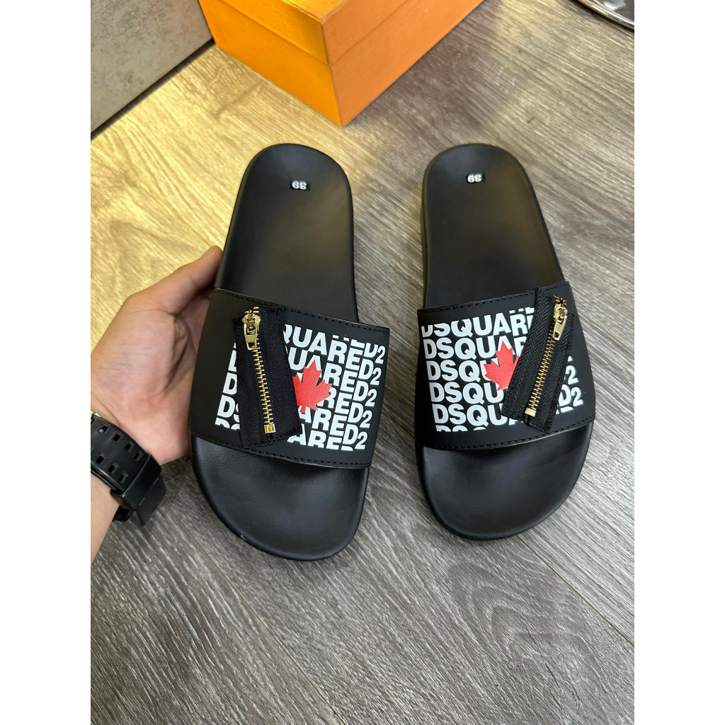 Dép Lê Dsq2 Khóa Kéo nam nữ unisex hàng đẹp - Dép quai ngang kèm video ảnh thật đế tăng chiều cao tôn dáng Hot Hit 2023