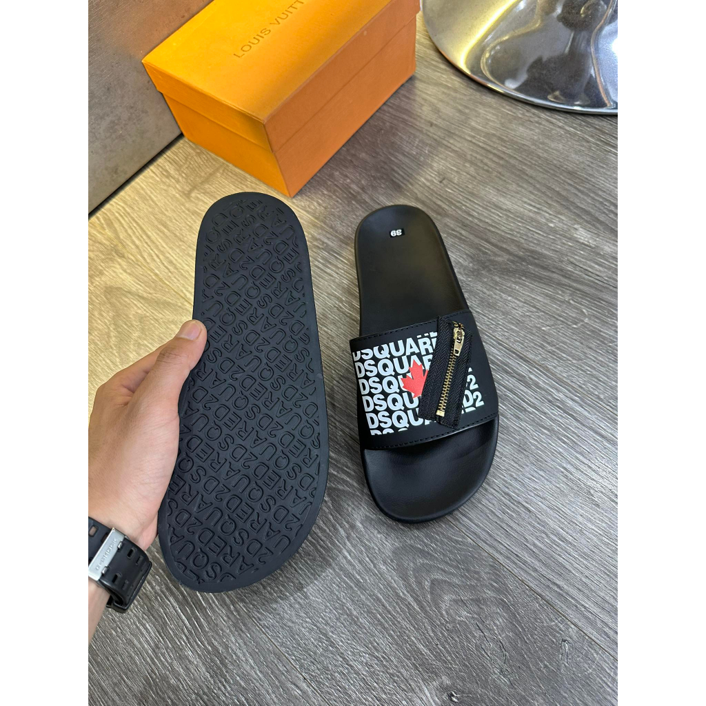 Dép Lê Dsq2 Khóa Kéo nam nữ unisex hàng đẹp - Dép quai ngang kèm video ảnh thật đế tăng chiều cao tôn dáng Hot Hit 2023