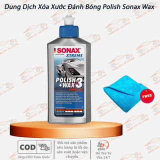 [Tặng Khăn] Dung Dịch Xóa Xước Đánh Bóng Bảo Vệ Sơn Xe Polish Sonax Wax 3 202100 250ML