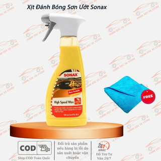 [Tặng Khăn] Chai Xịt Đánh Bóng Sơn Ướt Sonax High Speed Wax 500ML 288200