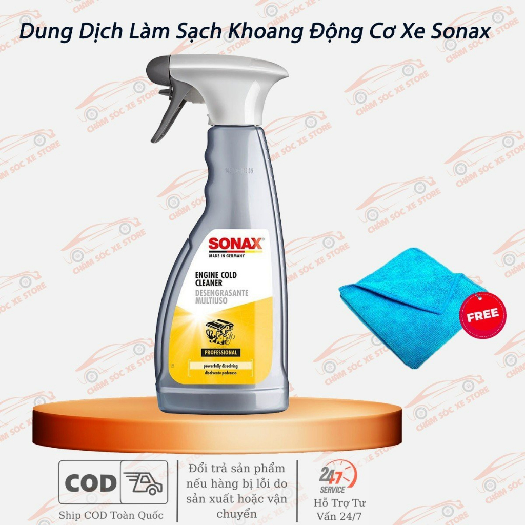 [Tặng Khăn] Dung Dịch Làm Sạch Khoang Động Cơ Xe Sonax Engine Cold Cleaner 543200 500ml