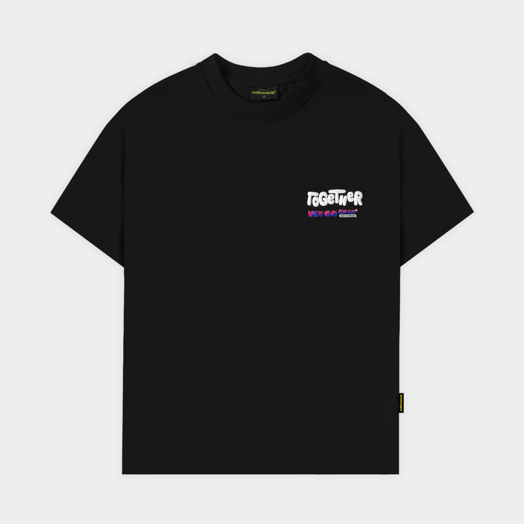 Áo Phông unisex ONTHEWAYUP Local Brand in 3D Nổi TOGETHER  100% Premium Cotton / Màu Đen