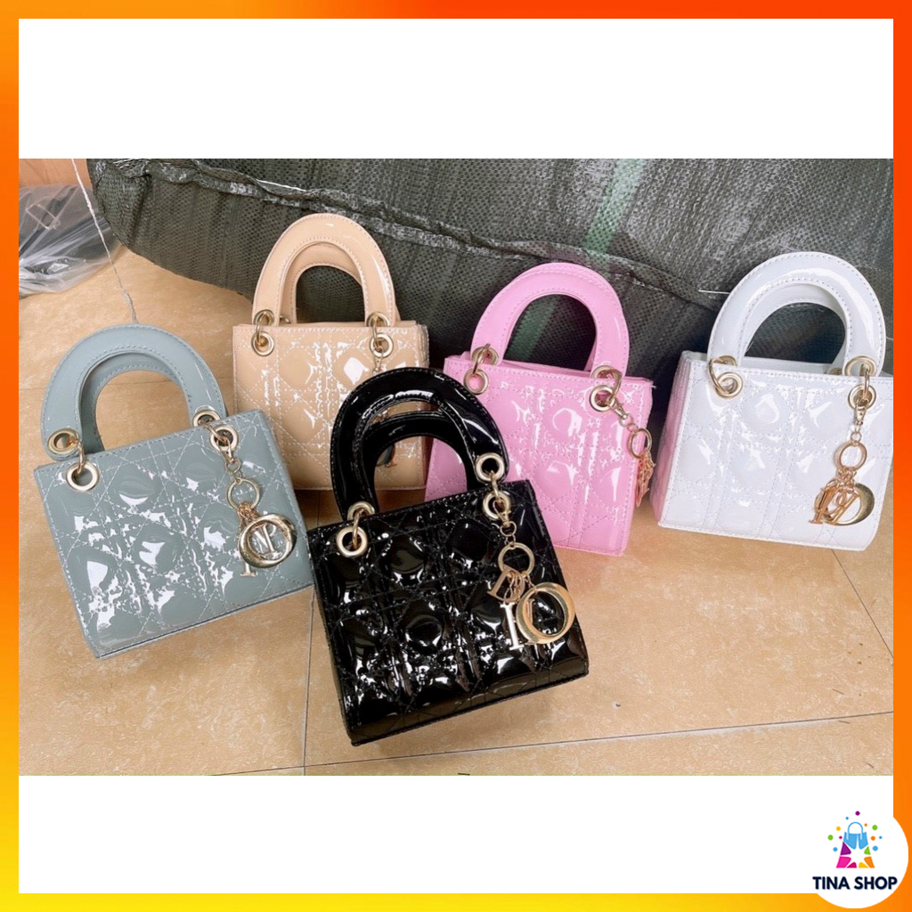 Túi xách nữ đẹp, túi đeo chéo đi chơi dáng hộp vuông sang chảnh, Giỏ DO lady vuông trần trám da bóng TX156