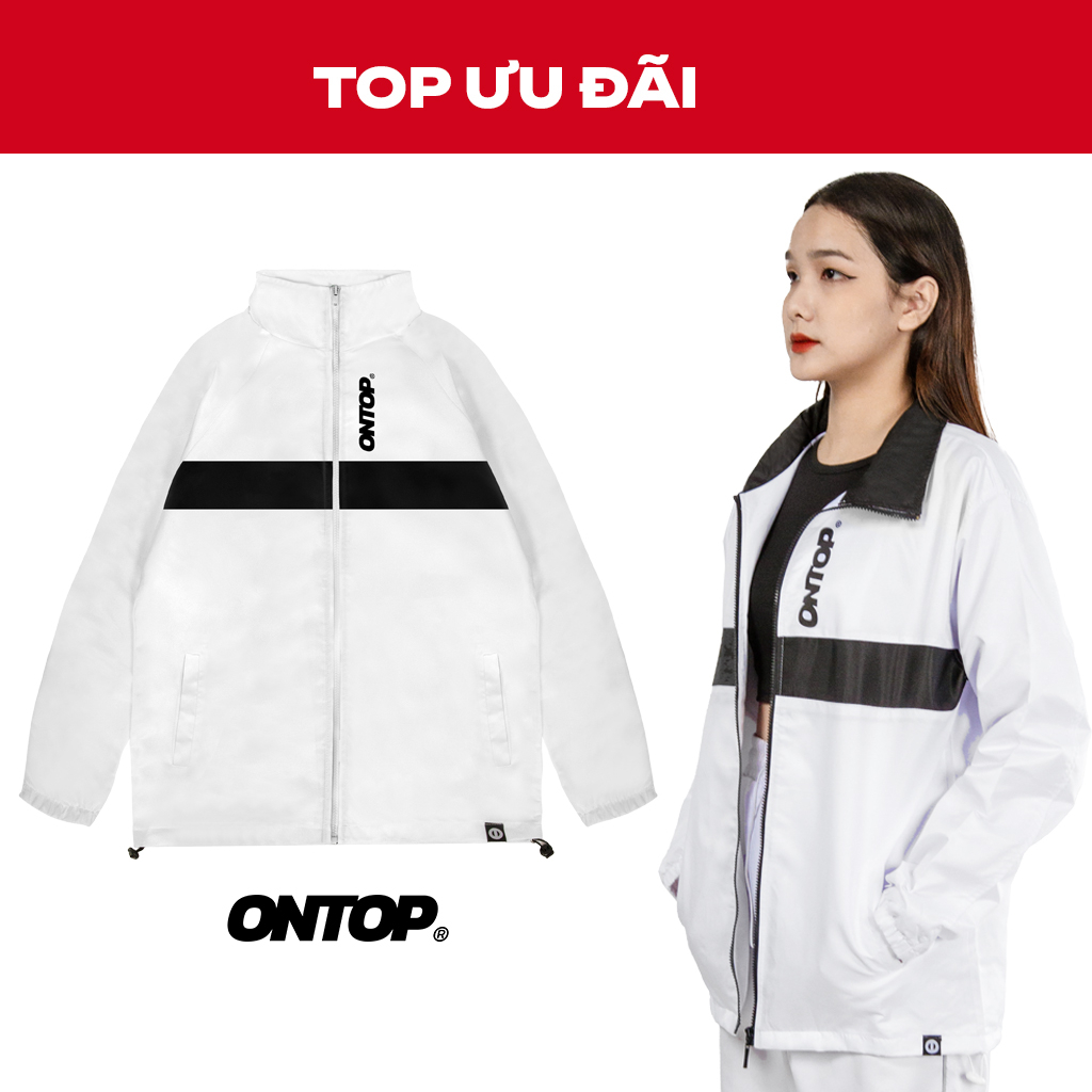 Áo khoác dù nam nữ form rộng màu trắng local brand ONTOP - UNI Jacket O14-AK5