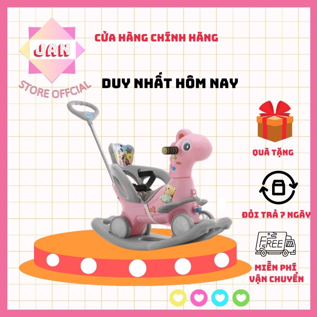 NGỰA BẬP BÊNH CÓ TỰA, CÓ CÁN ĐẨY, CÓ NHẠC - BÁNH PHÁT SÁNG CAO CẤP