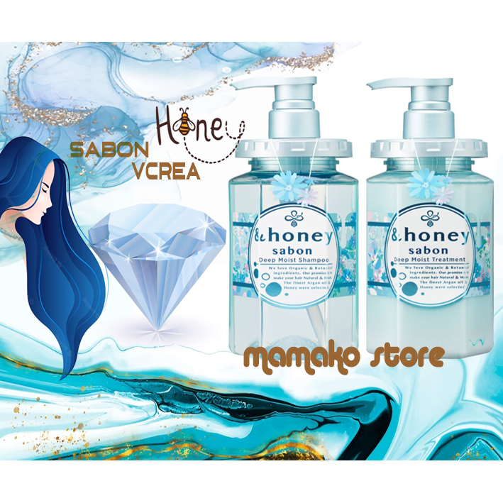 Dòng GIỚI HẠN/ Dầu gội & xã Organic Vicrea  Honey Savon Deep Moist Pair Set Sabon 2023ver/ dòng Deep Moist/tóc khô