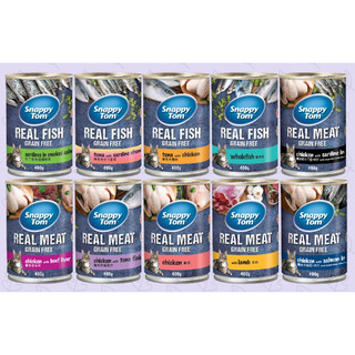 Pate Snappy Tom Real Fish/ Real Meat cho mèo lon 400g