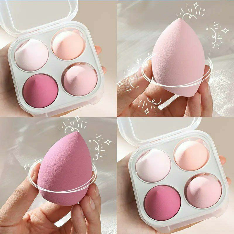 Set 4 mút, bông phấn trang điểm tán nền siêu mịn