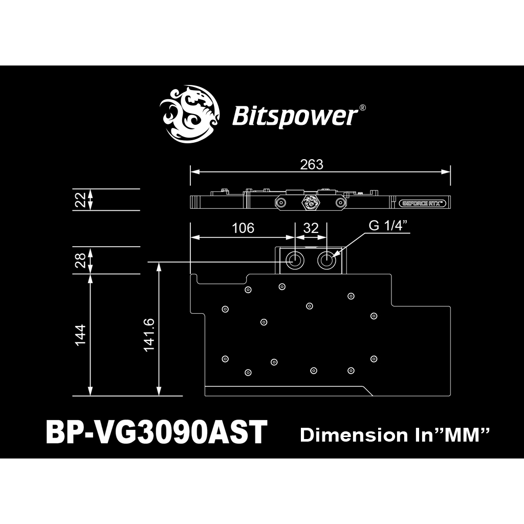 BITSPOWER CLASSIC VGA WATER BLOCK FOR ASUS ROG STRIX GEFORCE RTX 3090