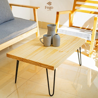  Bàn trà Sofa gỗ thông FEGO chân sắt hairpin chắc chắn dày dặn dùng cho phòng khách 