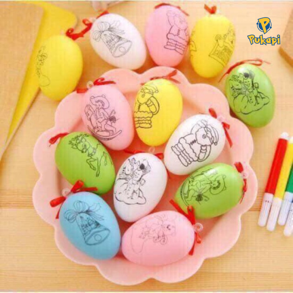 Đồ chơi trẻ em - Set Tô trứng kèm túi màu cho bé Đồ chơi vẽ tranh trên trứng tô màu tranh trứng sáng tạo Cho Bé PUKAPI