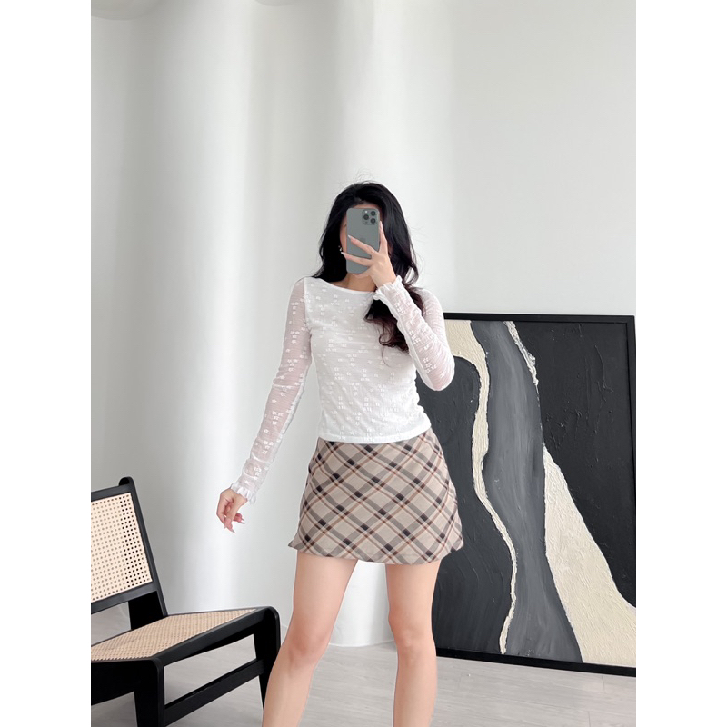 CHEERS - Áo REN hoa nổi tay dài