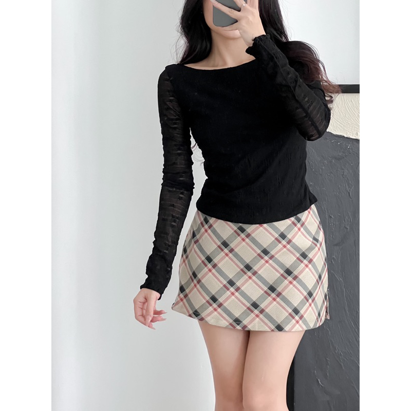 CHEERS - Áo REN hoa nổi tay dài