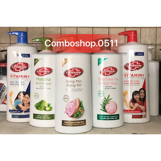 Sữa tắm Lifebuoy matcha & khổ qua, than hoạt tính & bạc hà, dầu tràm trà & muối hồng chai 800g