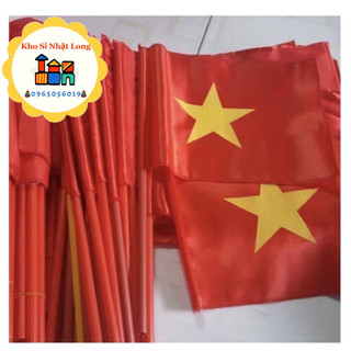 Cờ vẫy cờ đỏ sao vàng cầm tay loại vải hàng đẹp
