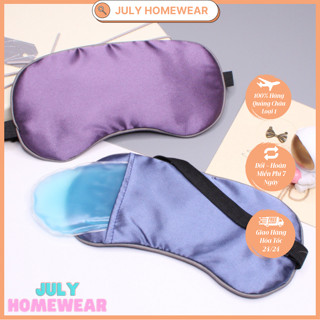 Mặt nạ che mắt ngủ chất lụa mềm kèm gel massage, băng đô mắt lụa JULY HOMEWEAR
