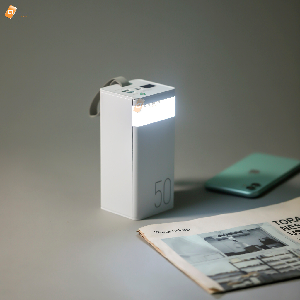 Pin sạc dự phòng tích hợp đèn LED 50000mAh 22.5W Remax RPP-321