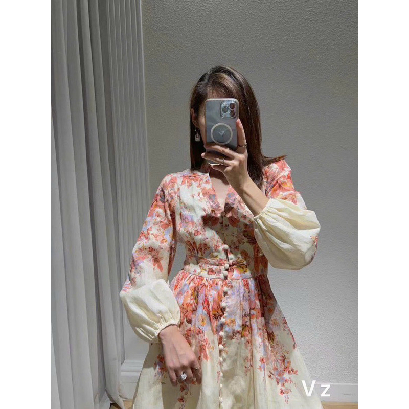 Váy hoa cổ V ZMM