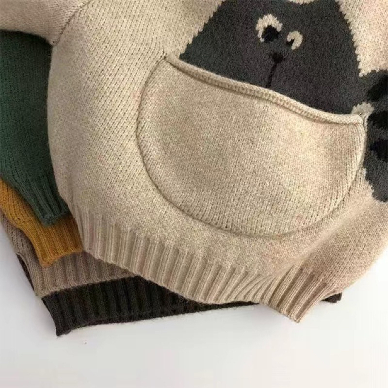 Áo len dài tay cho bé, áo len cổ tròn cho bé hãng Mtiny Queen