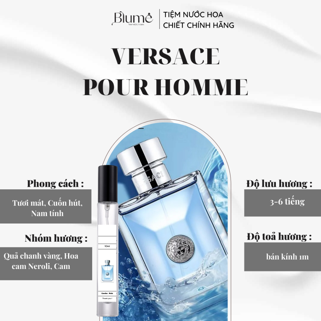 NƯỚC HOA NAM VERSACE POUR HOMME mùi mát mẻ - Blume Tiệm Nước Hoa