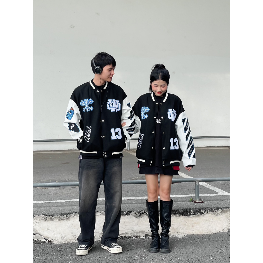 Áo Khoác bomber Off-Wh.ite THE WITCH Varsity Jacket Áo bomber jacket OW x AC Milan kunshopunisex