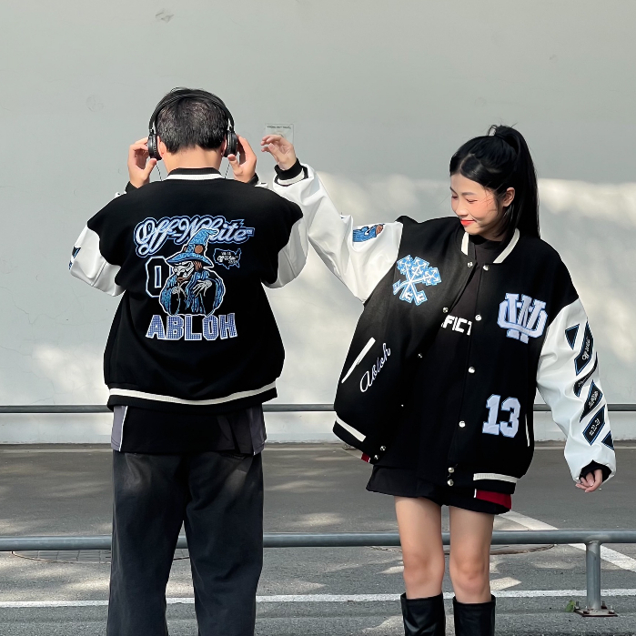 Áo Khoác bomber Off-Wh.ite THE WITCH Varsity Jacket Áo bomber jacket OW x AC Milan kunshopunisex
