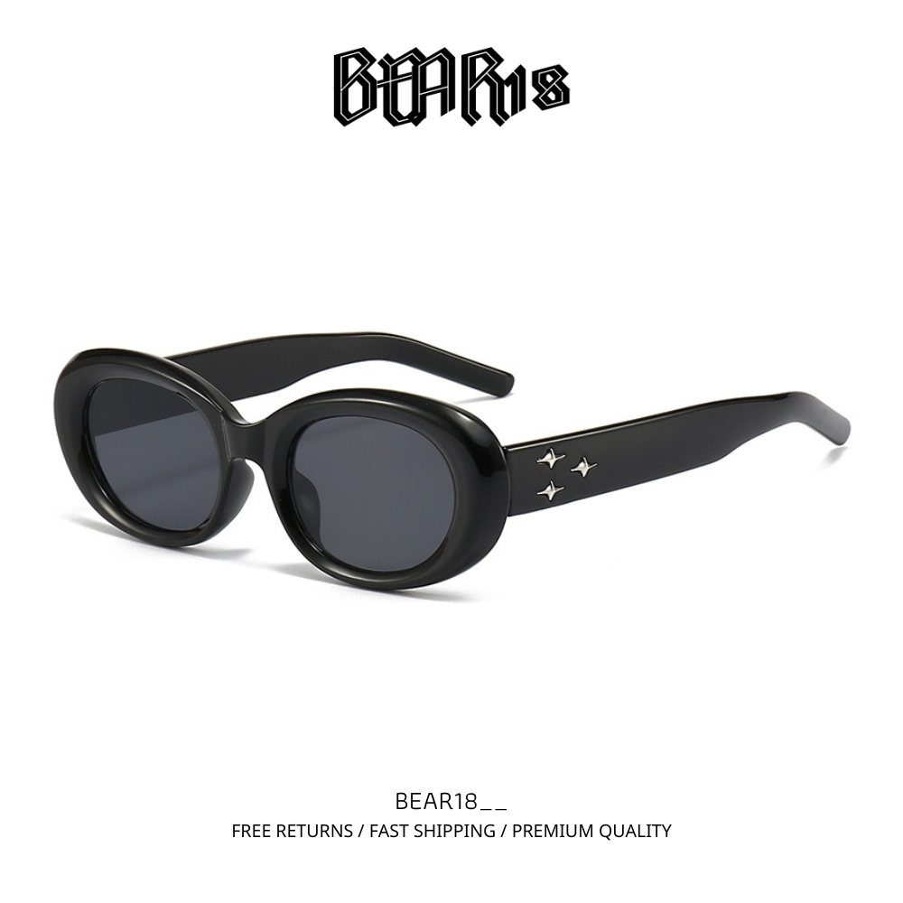 Kính mắt y2k đen BEAR18 phong cách cá tính dành cho nam và nữ